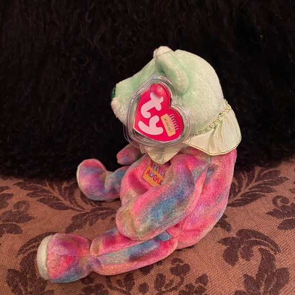 Ty August the Birthday Bear Beanie Baby - Picture 3 of 7